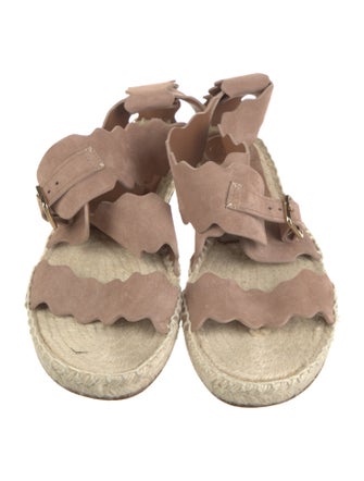 Chloé Suede Scalloped Accent Espadrilles
