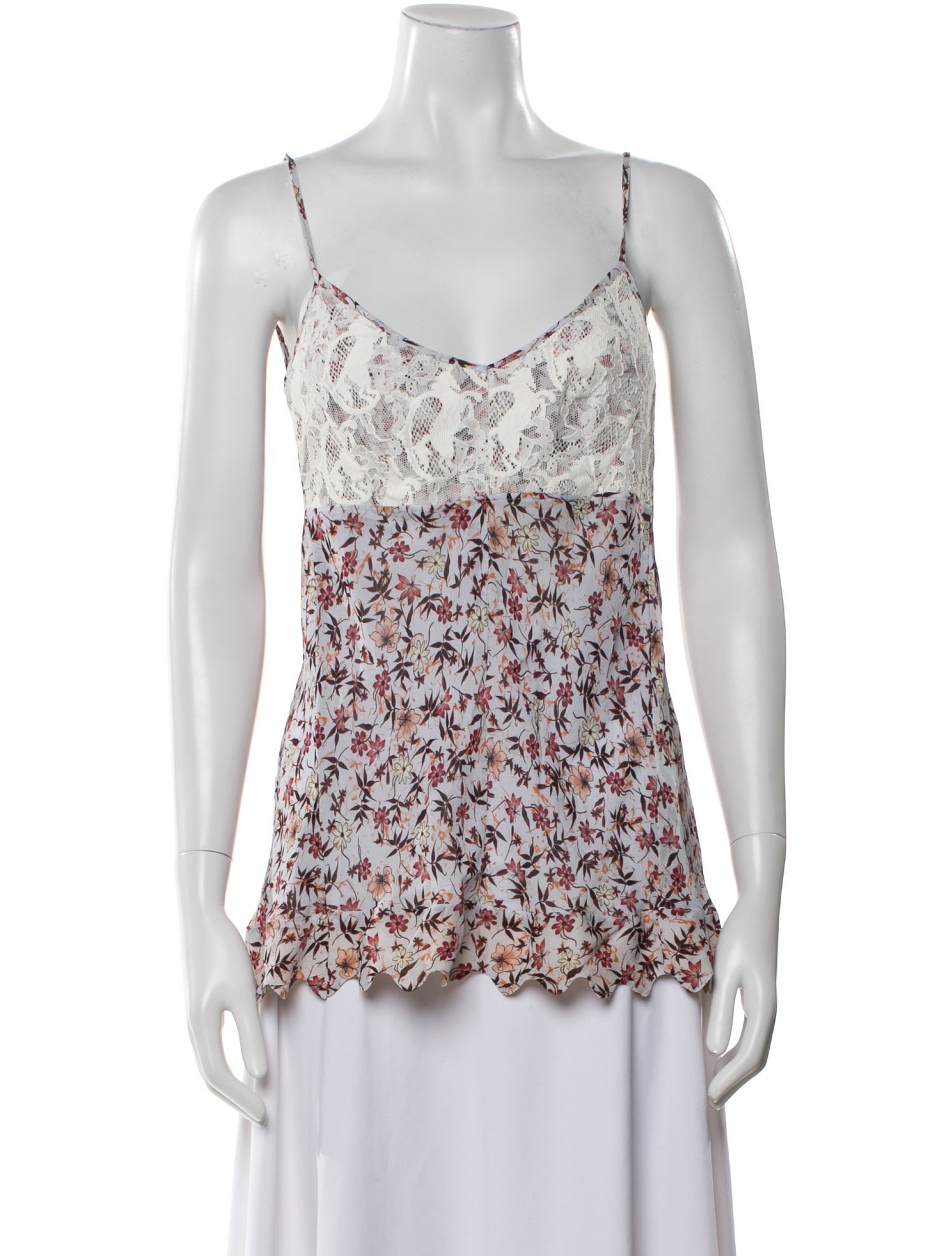 Chloé Floral Print V-Neck Top