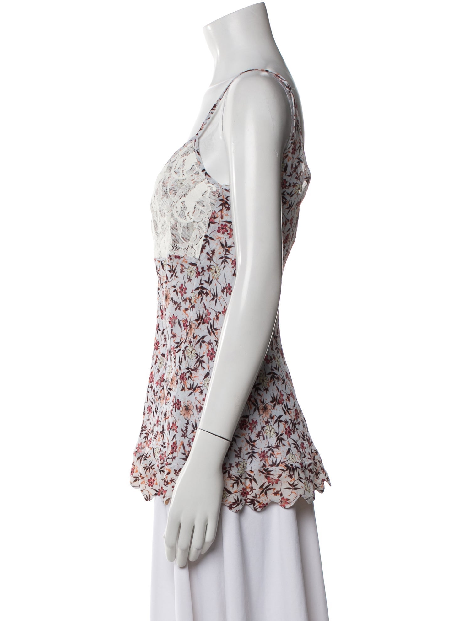 Chloé Floral Print V-Neck Top