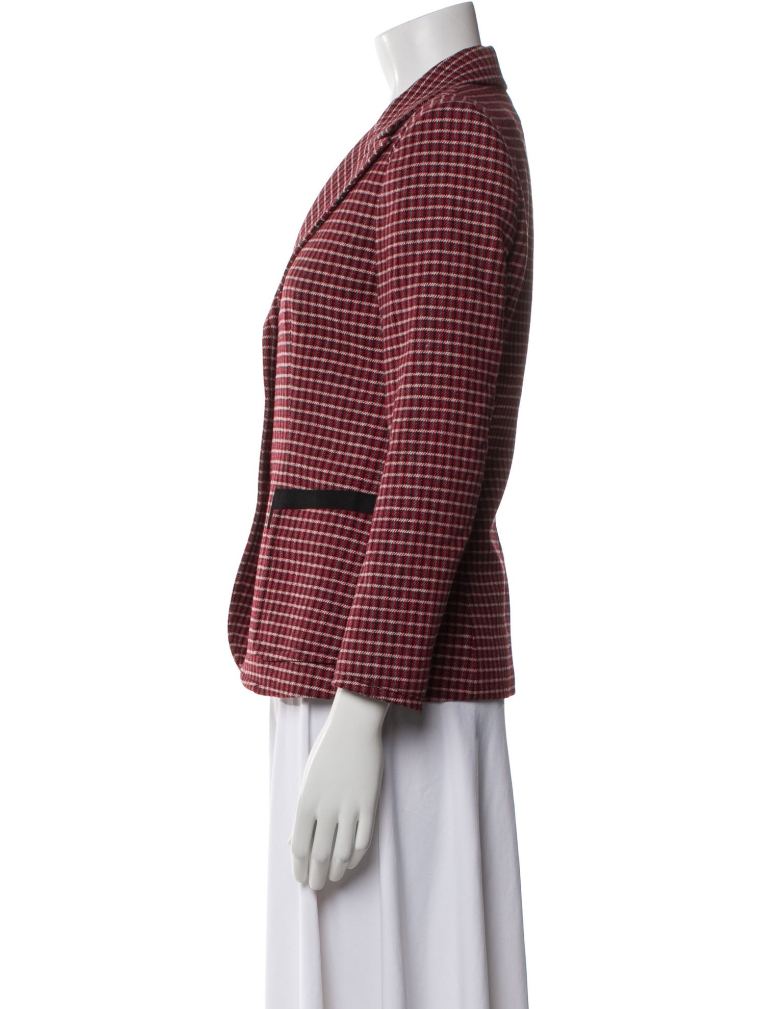 Chloé Virgin Wool Plaid Print Blazer