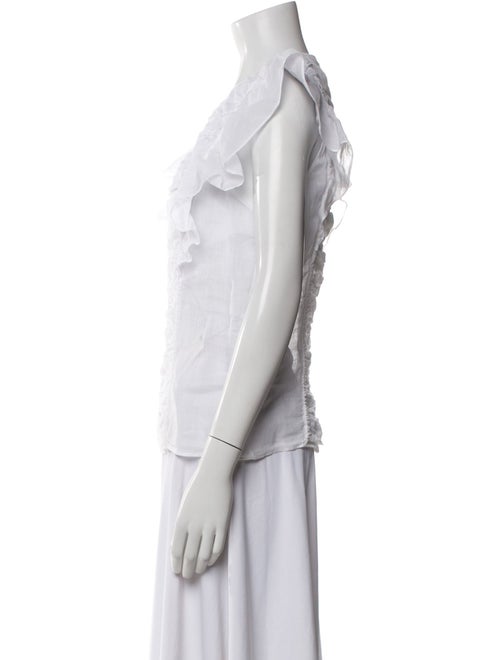 Chloé Crew Neck Short Sleeve Button-Up Top