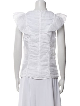 Chloé Crew Neck Short Sleeve Button-Up Top