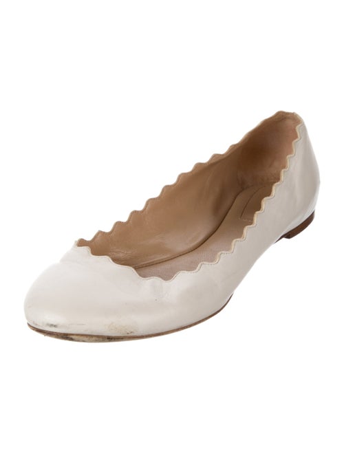 Chloé Leather Scalloped Accent Ballet Flats
