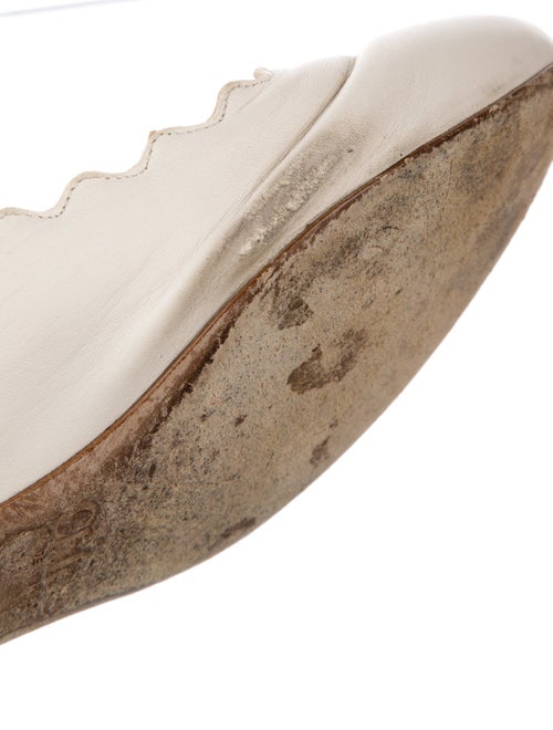 Chloé Leather Scalloped Accent Ballet Flats