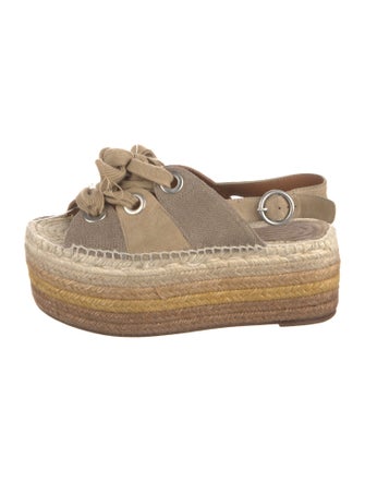 Chloé Suede Colorblock Pattern Espadrilles