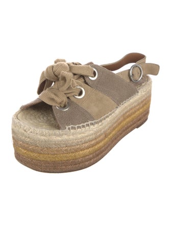 Chloé Suede Colorblock Pattern Espadrilles