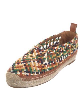 Chloé Tweed Pattern Whipstitch Trim Espadrille Sneakers