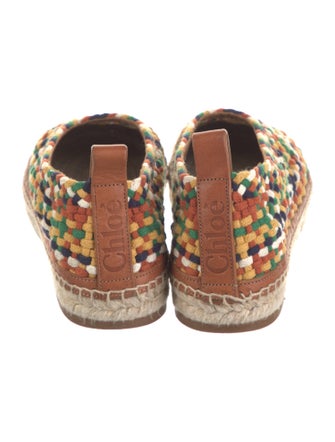 Chloé Tweed Pattern Whipstitch Trim Espadrille Sneakers