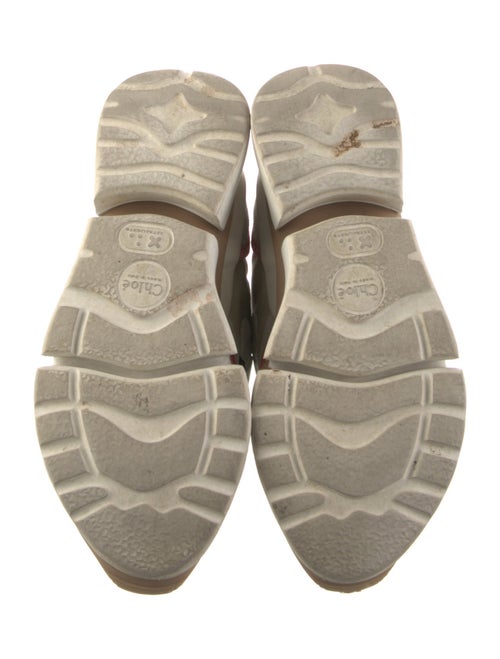 Chloé Leather Colorblock Pattern Sneakers