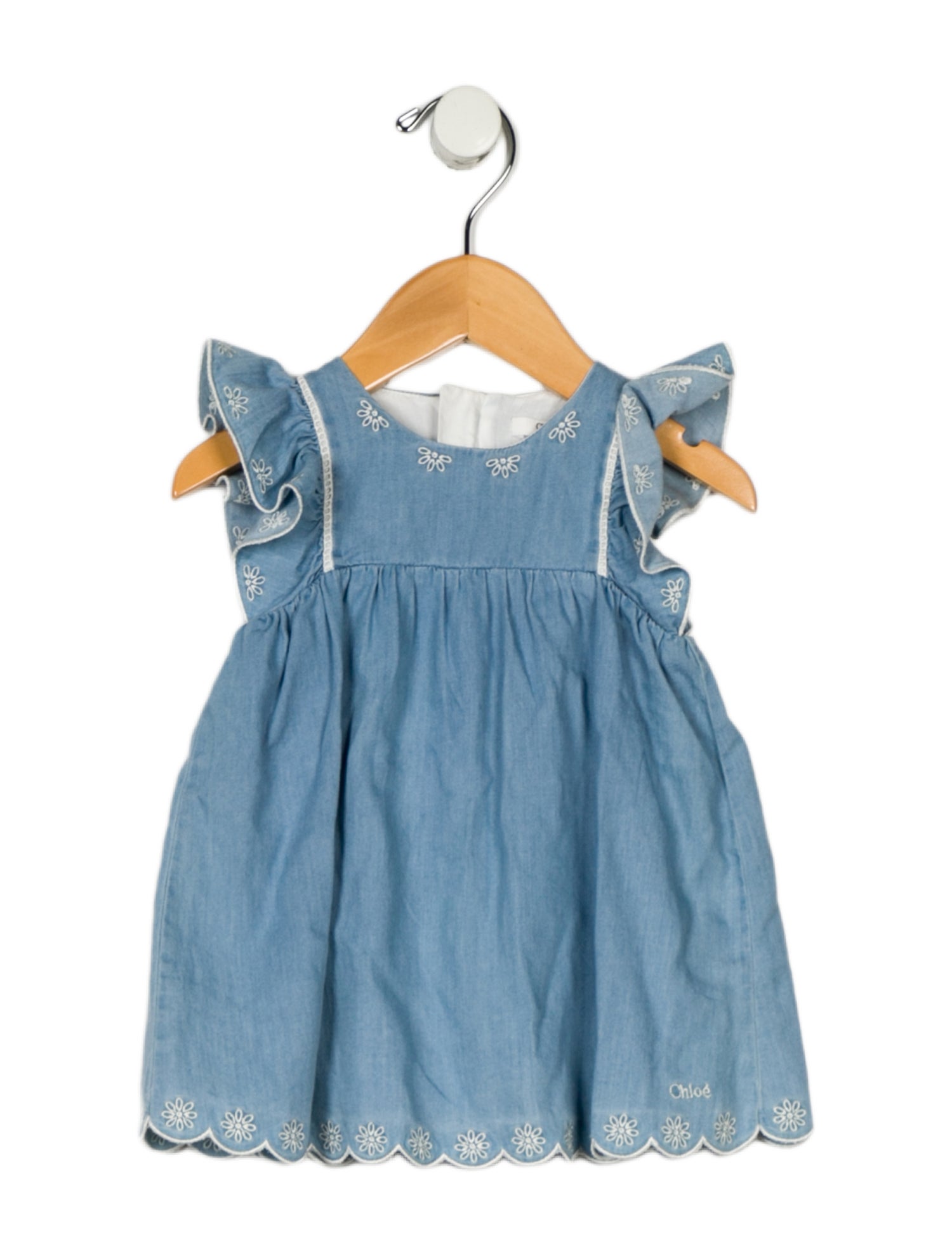 Chloé infant girls' blue and white dress