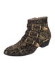 Chloé Tweed Pattern Studded Accents Boots