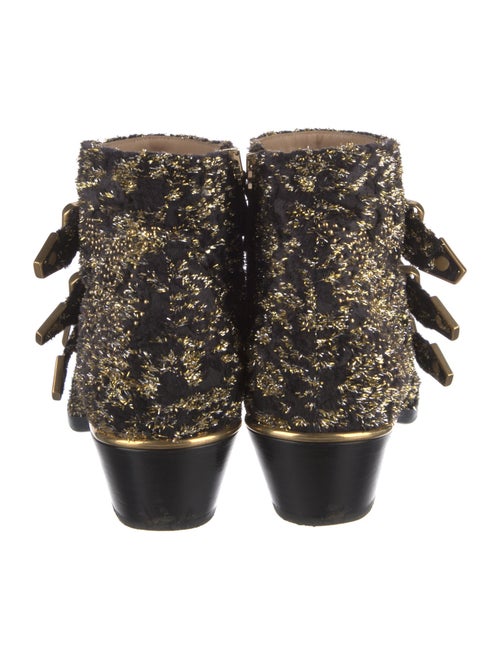 Chloé Tweed Pattern Studded Accents Boots