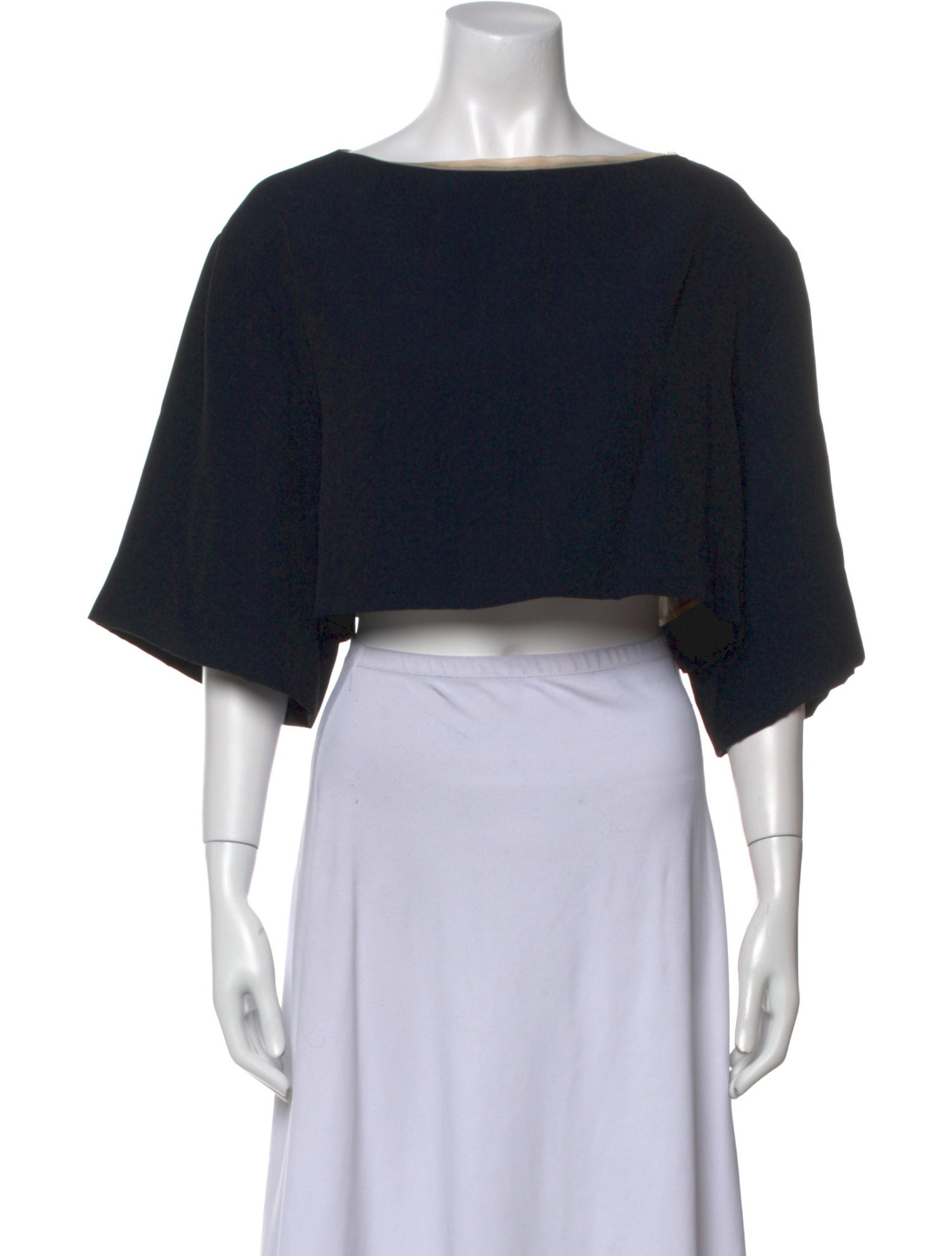 Chloé Silk Bateau Neckline Crop Top