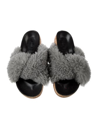 Chloé Shearling Slides