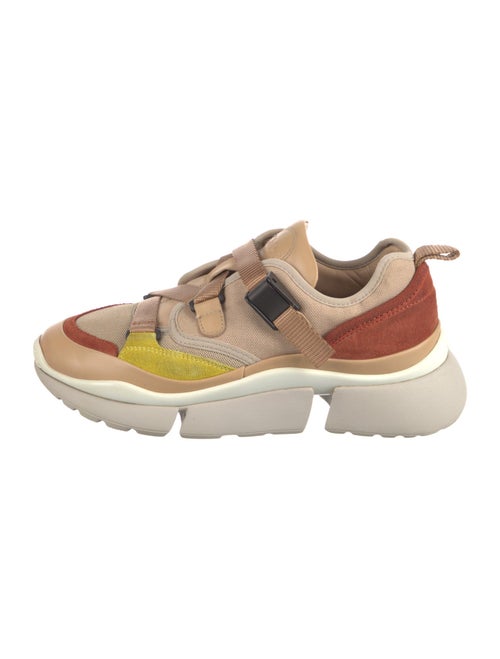 Chloé Leather Colorblock Pattern Sneakers