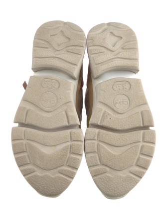 Chloé Leather Colorblock Pattern Sneakers