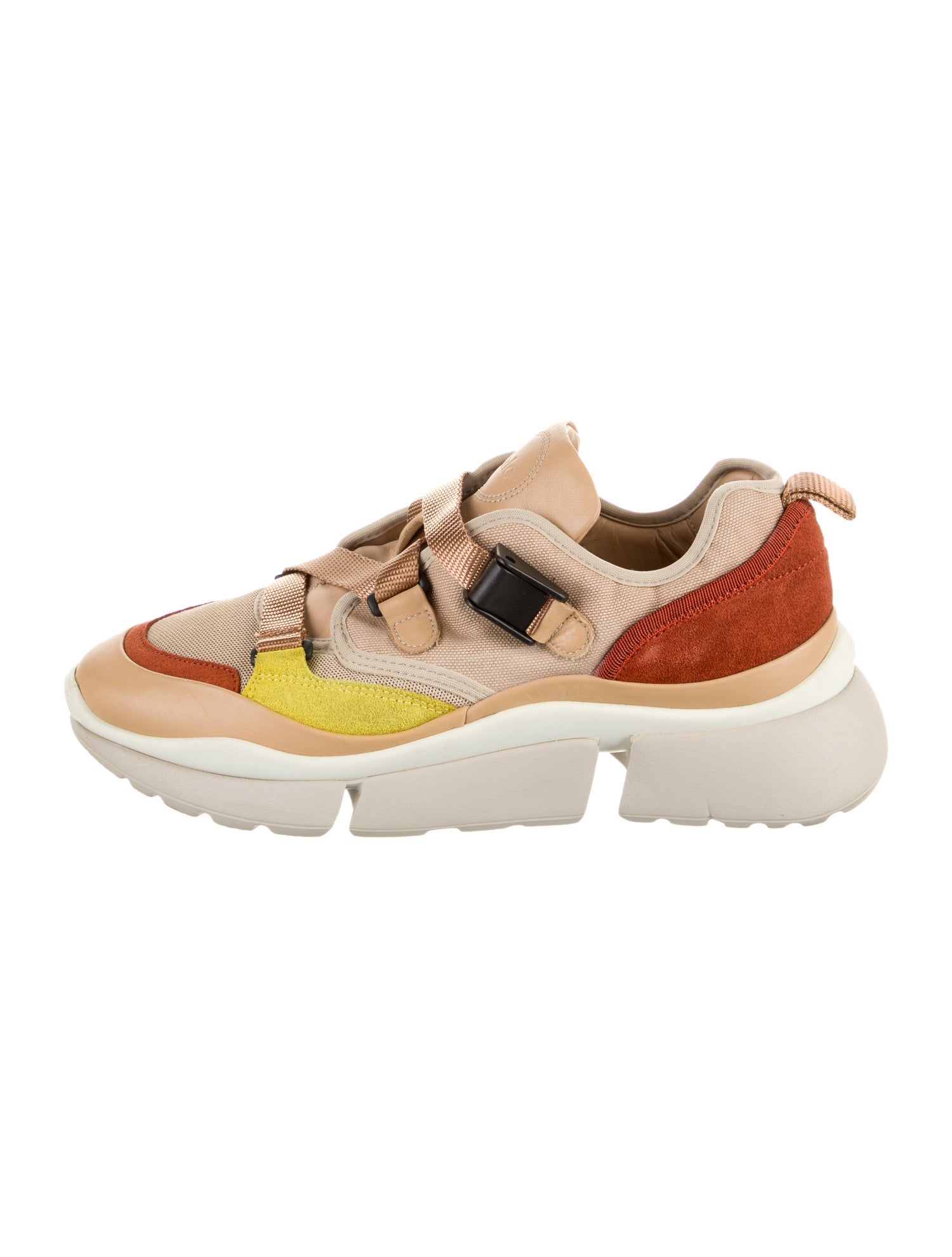 Chloé Canvas Colorblock Pattern Sneakers