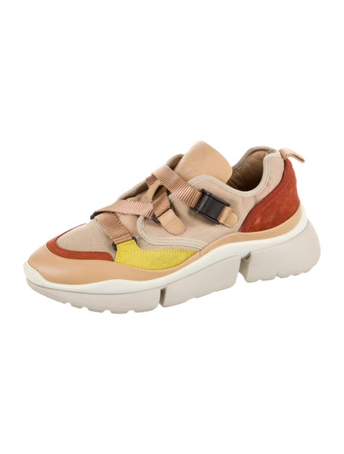 Chloé Canvas Colorblock Pattern Sneakers