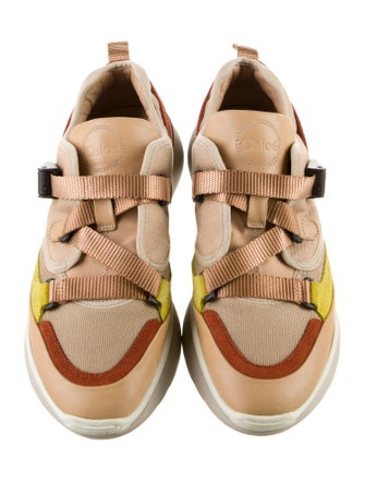 Chloé Canvas Colorblock Pattern Sneakers