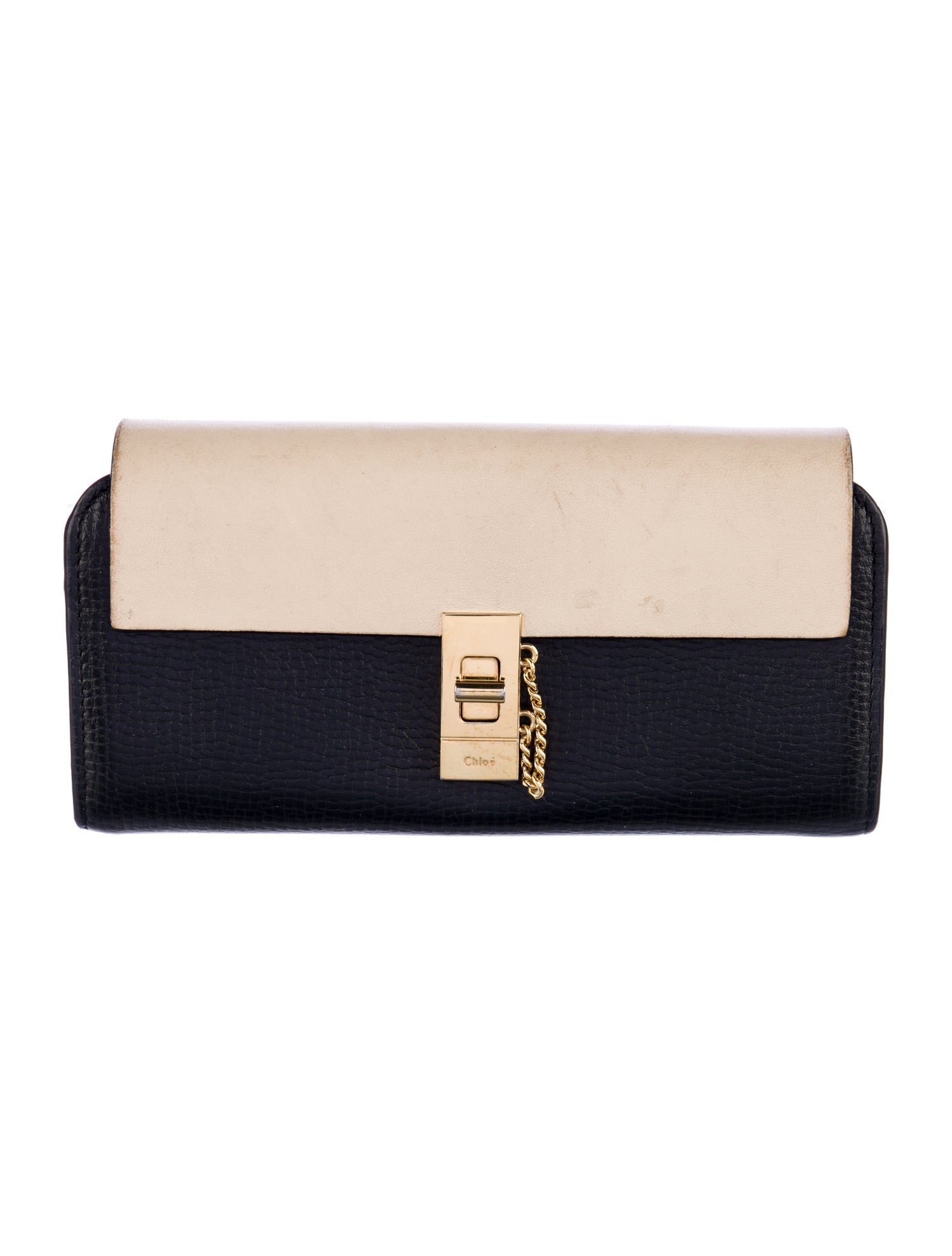 Chloé Leather Colorblock Pattern Continental Wallet