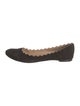 Chloé Suede Scalloped Accent Flats