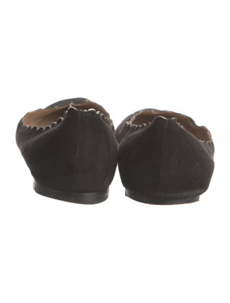 Chloé Suede Scalloped Accent Flats