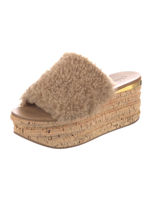 Chloé Shearling Fur Trim Slides