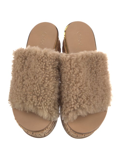 Chloé Shearling Fur Trim Slides