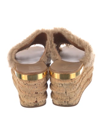 Chloé Shearling Fur Trim Slides