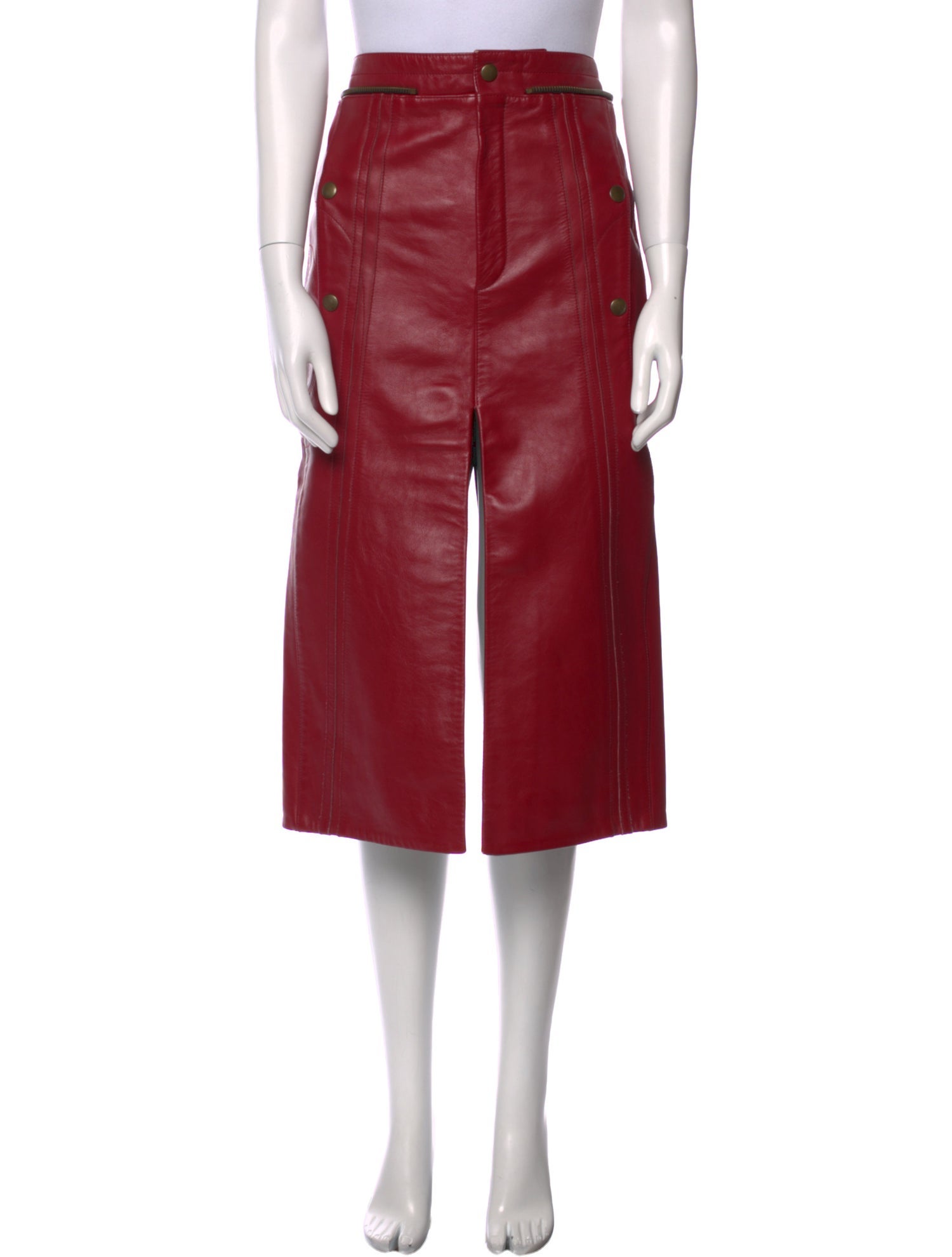 Chloé Leather Midi Length Skirt