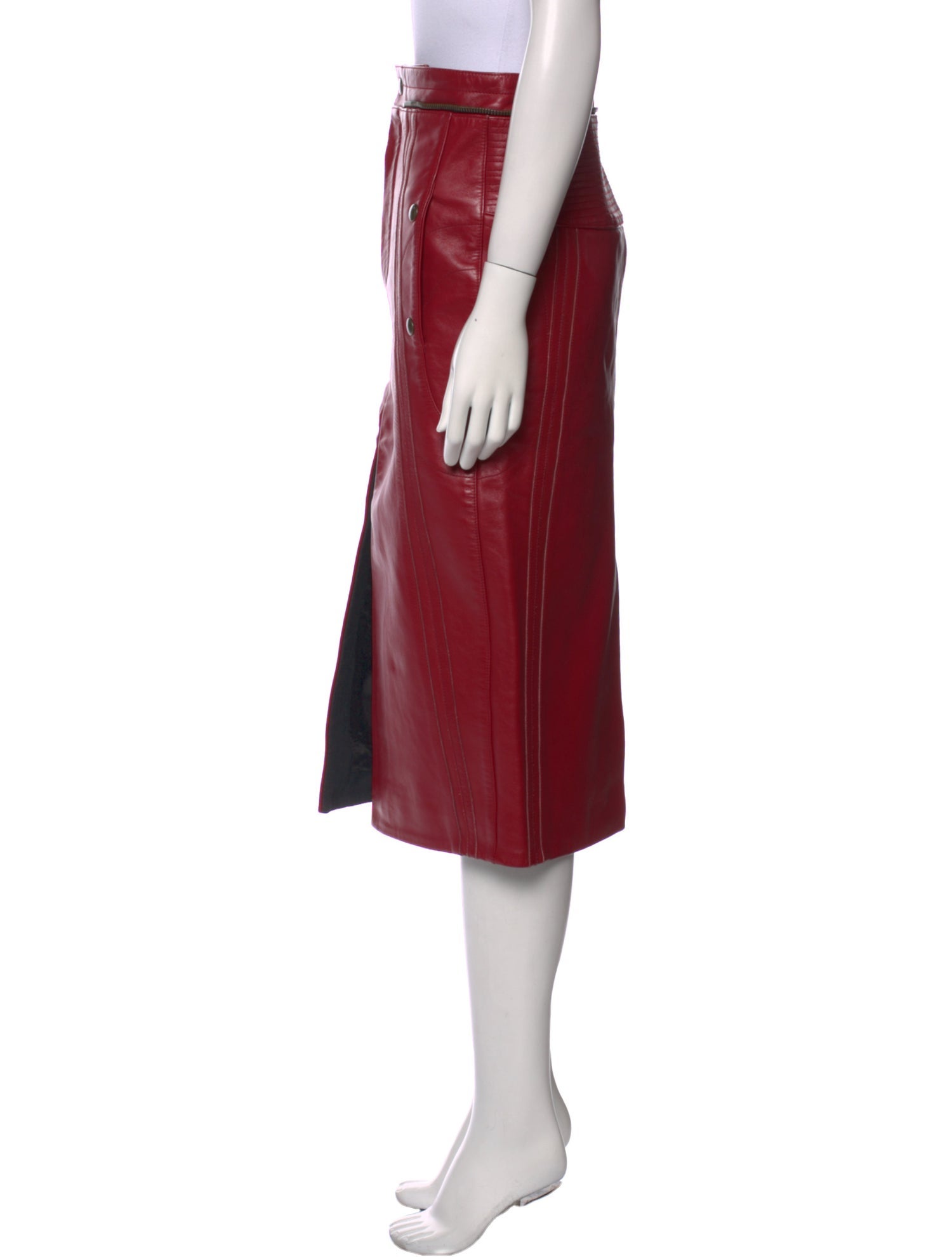 Chloé Leather Midi Length Skirt