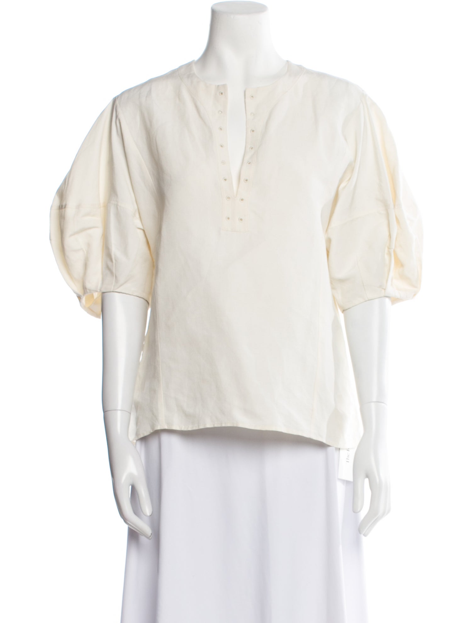 Chloé Linen V-Neck Blouse