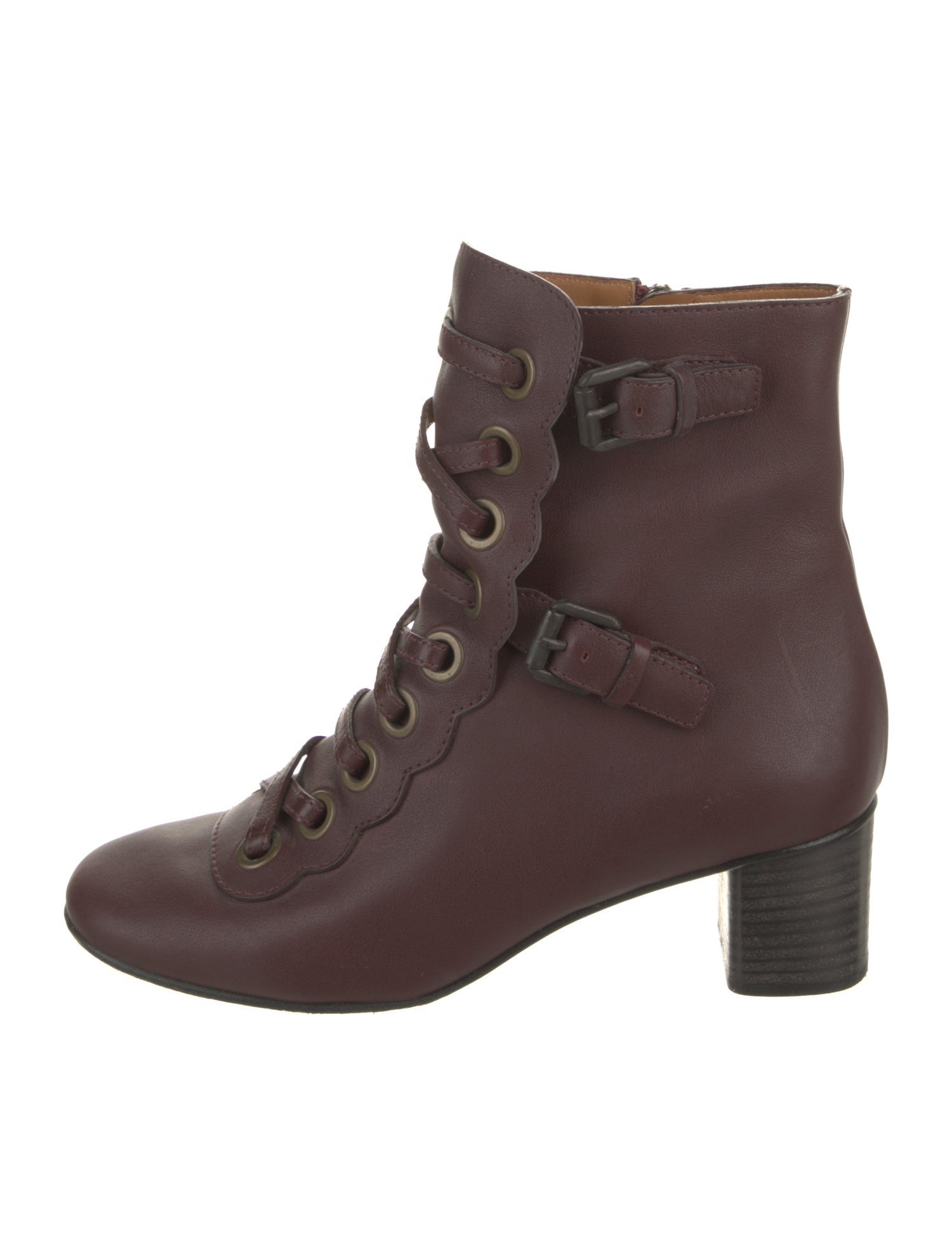 Chloé Leather Lace-Up Boots