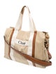 Chloé Chloé Leather Trimmed Canvas Logo Changing Bag