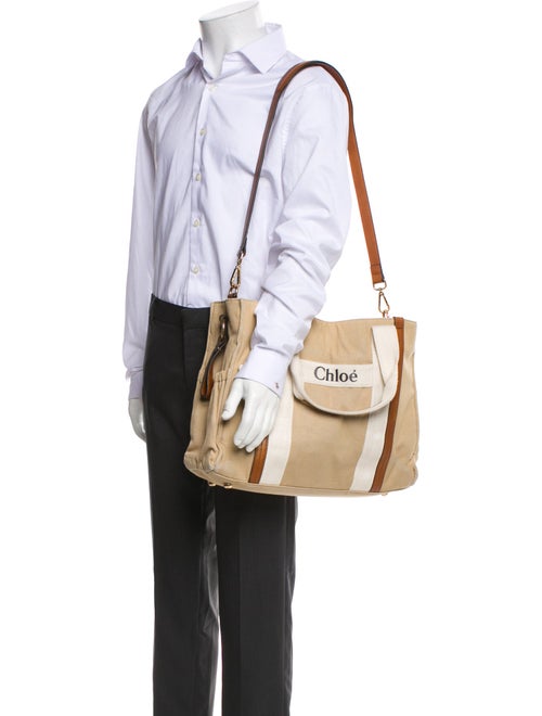 Chloé Chloé Leather Trimmed Canvas Logo Changing Bag