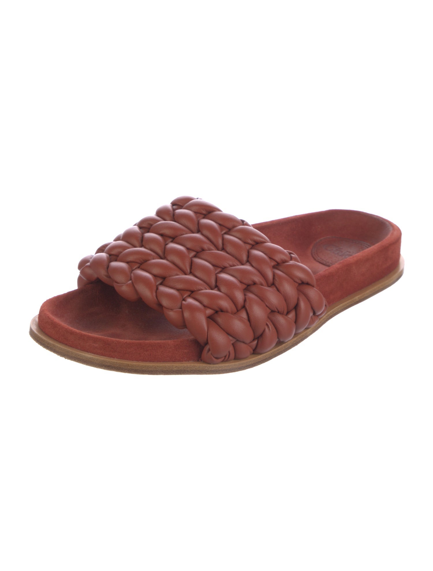 Chloé Leather Braided Accents Slides