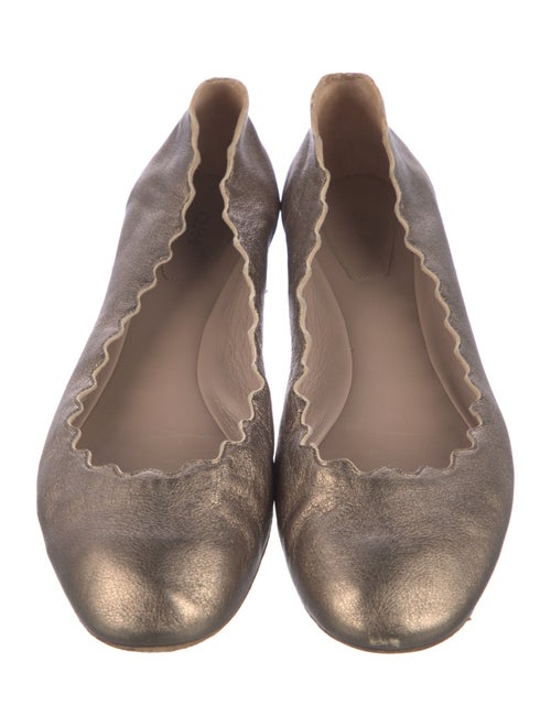 Chloé Leather Scalloped Accent Ballet Flats
