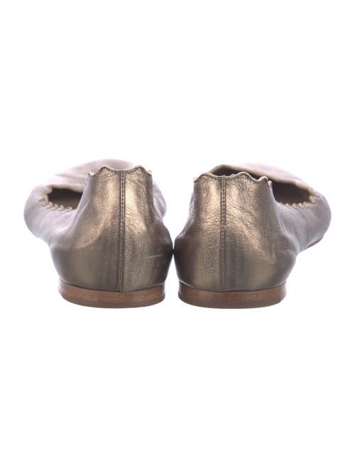 Chloé Leather Scalloped Accent Ballet Flats