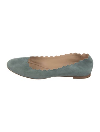 Chloé Suede Scalloped Accent Ballet Flats