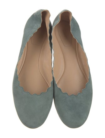 Chloé Suede Scalloped Accent Ballet Flats