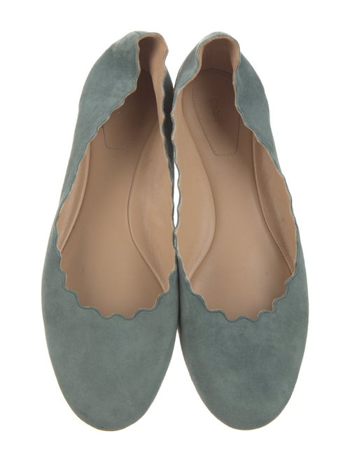 Chloé Suede Scalloped Accent Ballet Flats