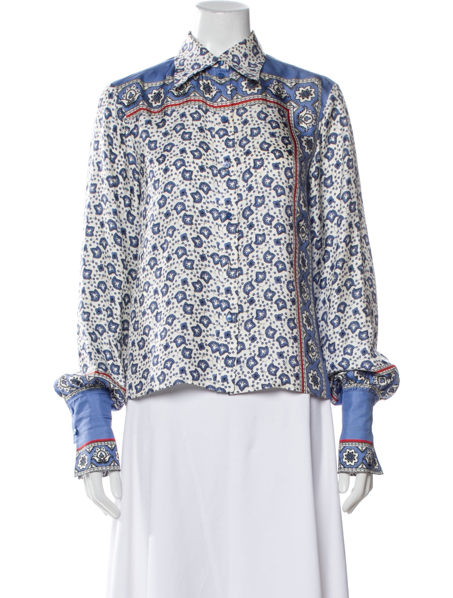 Chloé Silk Printed Button-Up Top
