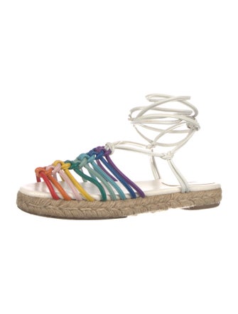 Chloé Leather Colorblock Pattern Espadrilles