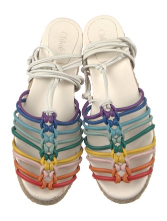 Chloé Leather Colorblock Pattern Espadrilles