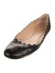 Chloé Leather Scalloped Accent Ballet Flats