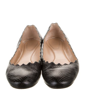 Chloé Leather Scalloped Accent Ballet Flats