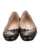 Chloé Leather Scalloped Accent Ballet Flats