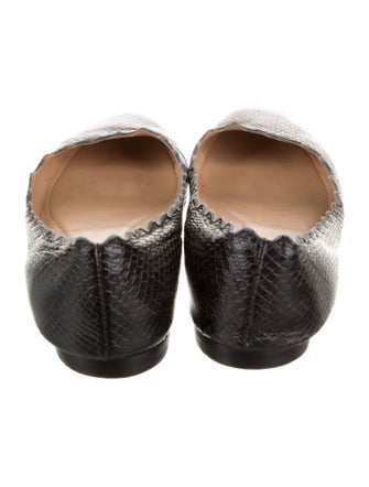 Chloé Leather Scalloped Accent Ballet Flats