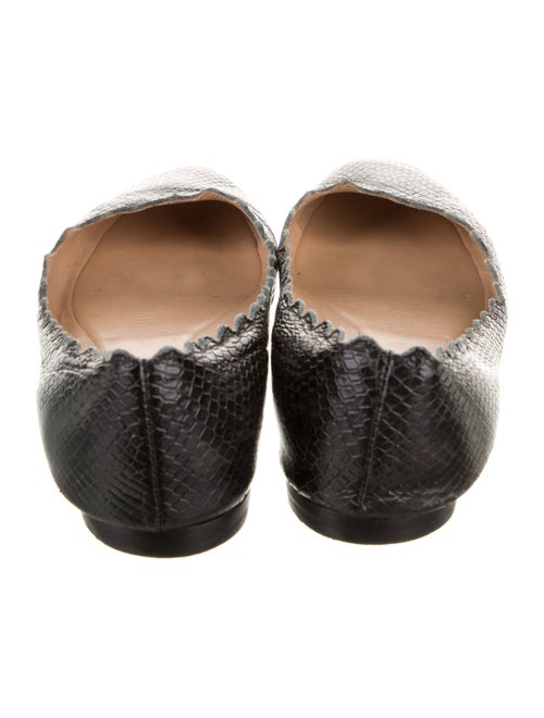 Chloé Leather Scalloped Accent Ballet Flats