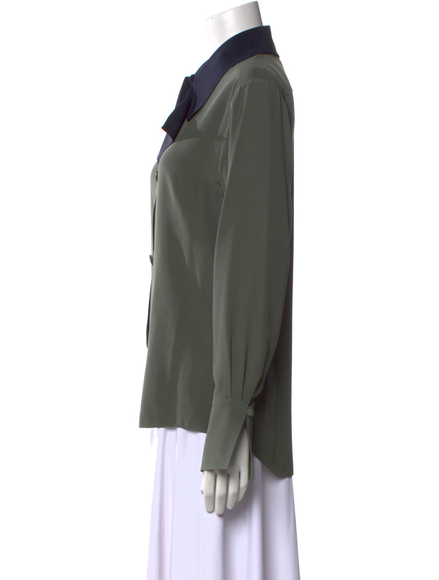 Chloé Silk Long Sleeve Button-Up Top